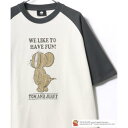 トムトジェリー TOM and JERRY ヴィンテージプリント ラグラン 半袖Tシャツ レディース メンズ (アイボリー)