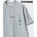コンバース CONVERSE 接触冷感 UVカット 吸水速乾 耐塩素 アムンゼン ロゴ オールスター バックプリント 半袖Tシャツ (ライトグレー)