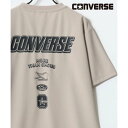 コンバース CONVERSE 接触冷感 UVカット 吸水速乾 耐塩素 アムンゼン ロゴ オールスター バックプリント 半袖Tシャツ (ベージュ)