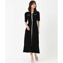 ミッシュマッシュ MISCH MASCH 2025SS クルーネック配色ニットワンピース/MM527409 (BLACK)(4)