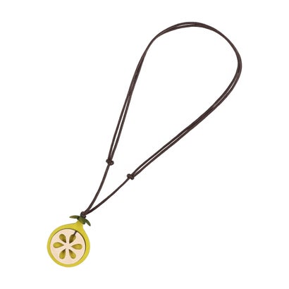 カンカン KANKAN ウッドレモントップネックレス （イエロー）