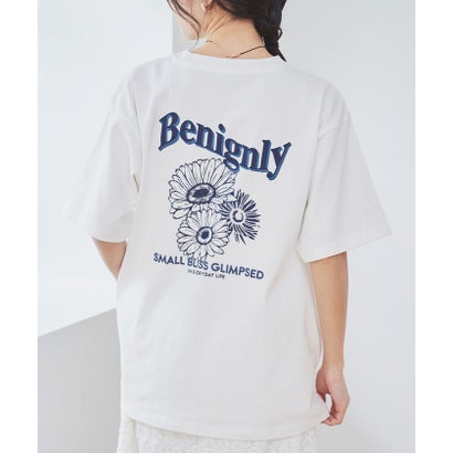 フラワーモチーフバックプリントTシャツ