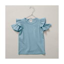 ブランシェス branshes 【WEB限定/DRC/綿100%】肩あきフリル半袖Tシャツ (ブルーグレー)