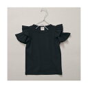 ブランシェス branshes 【WEB限定/DRC/綿100%】肩あきフリル半袖Tシャツ (ブラック)