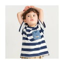 ブランシェス branshes デニムポケット付半袖Tシャツ (ネイビーブルー)
