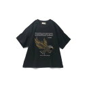 ブランシェス branshes ギザギザ刺繍 半袖Tシャツ (ブラック)