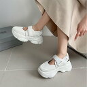 シューズインクローゼット Shoes in Closet -シュークロ- 軽量厚底 ボリュームソール ベルクロストラップ サンダルライク スニーカー 2419 (ホワイト)