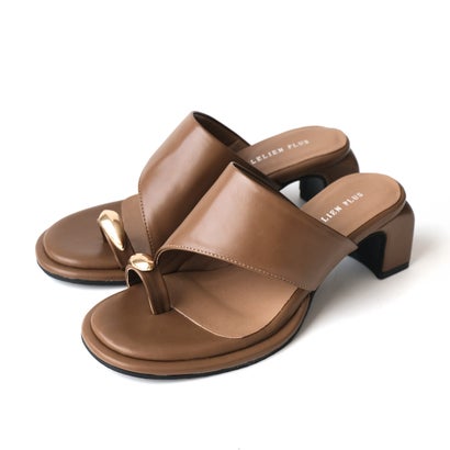 アミアミ AmiAmi [アミアミ] サンダル サムリング 変形ヒール ミュール レディース 黒 モカ 靴 KK2008 （モカ）のサムネイル