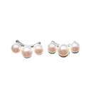 ヴィリーナ VIRINA クレッセントパールピアス (ピンク×シルバー)(4)