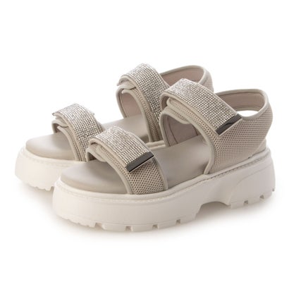 ユニティ unity 厚底ビジューストラップサンダル （グレー）