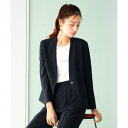 ホワイトジョーラ WHITE JOOLA 洗濯機OK・接触冷感【 着心地軽やか♪ライトウェイト 】さらさらオックス・内ポケット付カラーレスジャケット (ネイビー)
