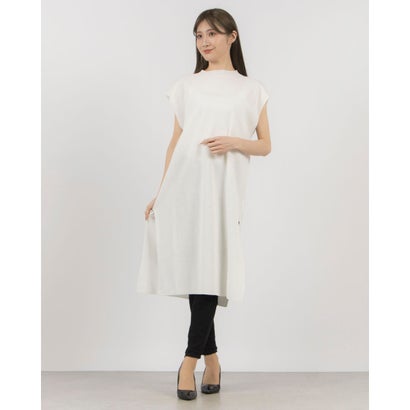 ミ・デゥー mi・deu・・・ ハイネックフレンチ袖チュニックプルオーバー (ホワイト)