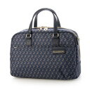エルスポーツ ELLESPORT 2WAY ミニ ボストン バッグ はっ水 軽量 キューブ柄 (ネイビー(NAVY))