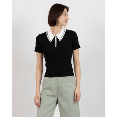 アルシーヴ archives ラインカラーハーフzipリブニット (BLK) アルシーヴ archives ラインカラーハーフzipリブニット (BLK)