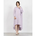 ドゥ アルシーヴ DOUX ARCHIVES サテンバックギャザーシャツワンピース (LAV)
