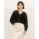 アルシーヴ archives フロントzipラメメッシュニットカーディガン (BLK)(4)
