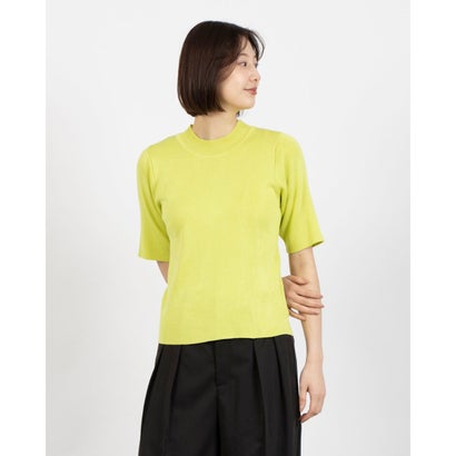 フェピュール feepur 【ハンドウォッシャブル】モックネック5分袖カラーニット/ (PST)