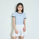 ラブトキシック Lovetoxic テレコ半袖Tシャツ (サックス)