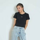 ラブトキシック Lovetoxic テレコ半袖Tシャツ (クロ)