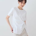 インディヴィ INDIVI 【洗える】ねじりデザインTシャツ (ホワイト(001))