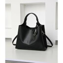 アングリッド Ungrid 軽量スムース クロコキーチャーム付両アオリポケットハンドバッグ (BLK)(4)