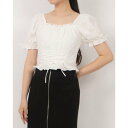 ファイン FINE レースアップリボンブラウス (WHITE)