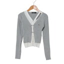 ファイン FINE レイヤードデザインカーディガン (GRAY)