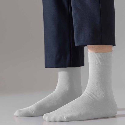 ショッピングゴー shoppinggo 靴下 メンズ ソックス メンズ靴下 23〜27cm メンズソックス クルー丈ソックス くつした くつ下 （ライトグレー）