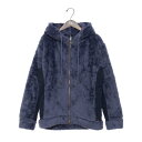 レジューヴ Rejoove ナイロン切替のふわもこボアパーカー (ネイビー)