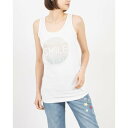 デニーローズ DENNY ROSE SMILE ラインストーンタンクトップTシャツ (WHITE)