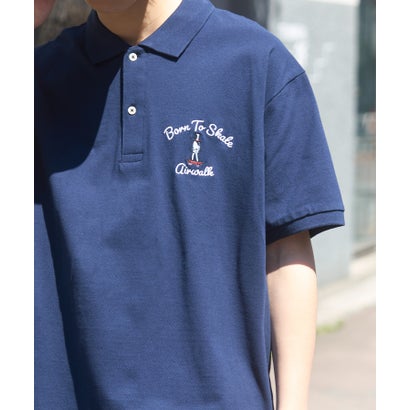 エアウォーク AIRWALK OVER SIZE ”Born to skate” short sleeve POLO shirts (ネイビー)