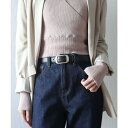 フロージュ florge シンプルデザインベーシックレザーベルト (ブラック)