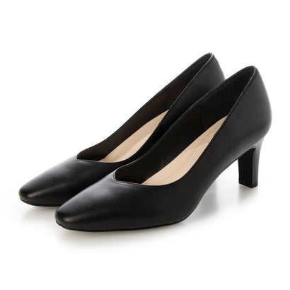メルモ MELMO スクエアトゥプレーンパンプス （ブラック）