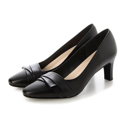 メルモ MELMO スクエアトゥデザインパンプス （ブラック）