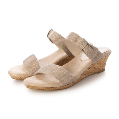 メルモ MELMO リボンモチーフコルクミュールサンダル （ピンクゴールド）