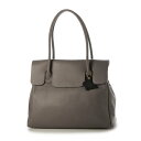 モードフルーレ MODE FOURRURE イタリアンカーフフラップ付トートバッグ (グレー)