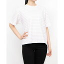 ティゴラ TIGORA レディース 半袖Tシャツ UVカットコットンボーダーTシャツ TR-9C2075TS (ホワイト)