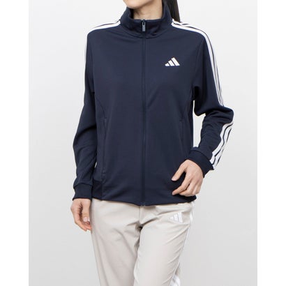 アディダス adidas レディス スリーストライプス ルーズフィット ダブルニット トラックトップ JW9787 (ネイビー)