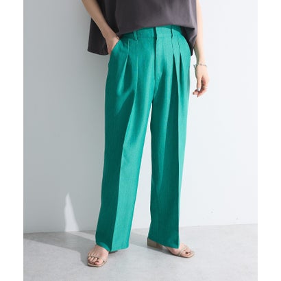 グリーン パークス Green Parks ・ELENCARE DUE リネンライク2タックパンツ （グリーン）のサムネイル