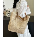 ミニミニストア miniministore ストローバッグ 大容量麦わらバック夏祭り (ベージュ)