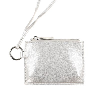 ラスドット lus. フェイクレザーネックストラップマルチケース （シルバー）