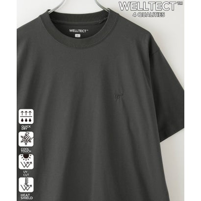 【WELLTECT】ロゴ刺繍Tシャツ ー吸水速乾、接触冷感、UVカット、遮熱ー