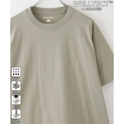 【WELLTECT】ロゴ刺繍Tシャツ ー吸水速乾、接触冷感、UVカット、遮熱ー