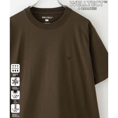 【WELLTECT】ロゴ刺繍Tシャツ ー吸水速乾、接触冷感、UVカット、遮熱ー