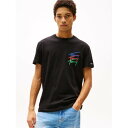 トミー ヒルフィガー TOMMY HILFIGER レギュラーツイステッドシグネチャーTシャツ (ブラック)