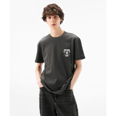 トミー ヒルフィガー TOMMY HILFIGER レギュラーフィットグラフィックTシャツ (ブラック)