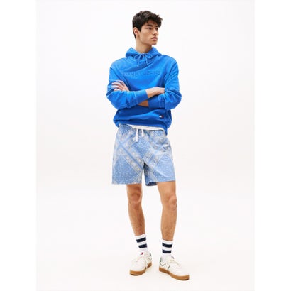 トミー ヒルフィガー TOMMY HILFIGER オールオーバープリントルーズビーチショーツ (ブルー)