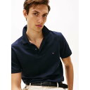 トミー ヒルフィガー TOMMY HILFIGER バーティカルストライプピケレギュラーポロシャツ (ネイビー)