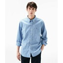 トミー ヒルフィガー TOMMY HILFIGER オックスフォードギンガムロングスリーブシャツ (ブルー)