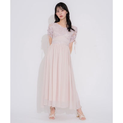 ノエラ Noela 【WEB限定】レースシアーロングワンピース （ピンク）